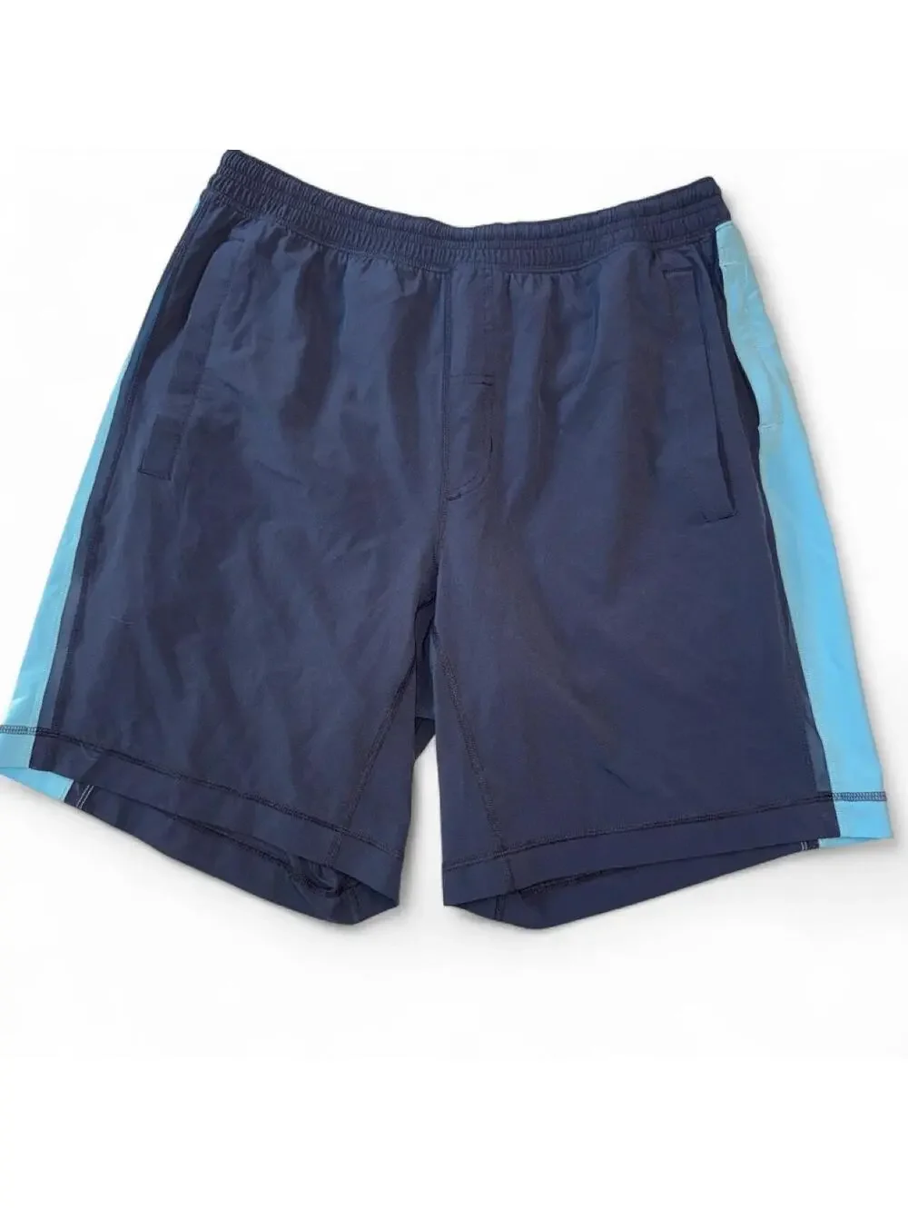 Lululemon Men's Blue Navy Shorts paisley lined active pace breaker short sz XL